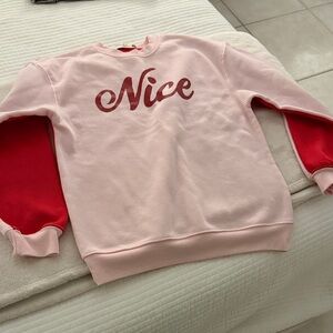 Pink and Red 'Nice' Sweatshirt